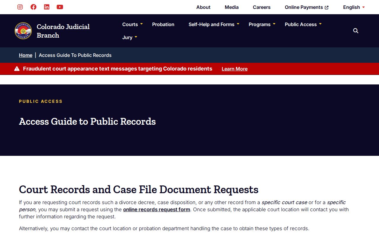 Conejos County arrest warrant public records access guide