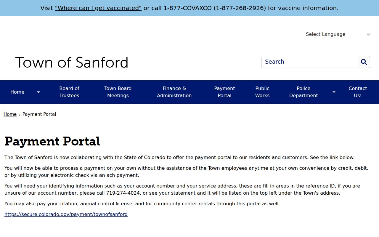 Conejos County traffic warrant Sanford citation payment portal
